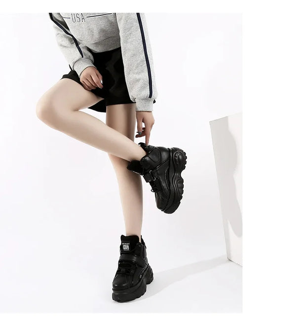 Chunky Platform Sneakers with Hidden Heel Lift