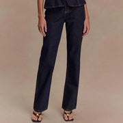 Women Vintage Denim Top Pant Set Square Collar Single Breasted Tank High Waist Jeans Female Sets 2025 Fashion Y2k  Denim Outfits