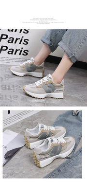 Trendy Luxe Running Sneakers - Neutral Tones