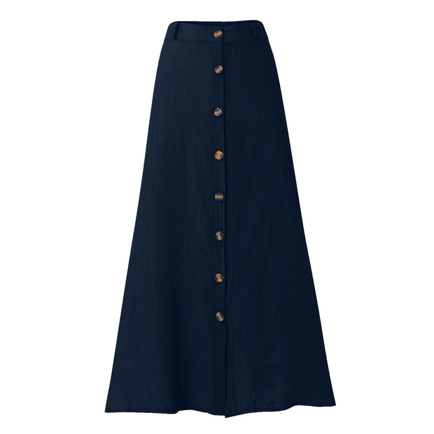Casual Chic Button-Down Midi Skirt