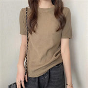 Blusas Mujer Blouses Top FemmeTops Women Blusas Mujer De Moda Verano Short Sleeve Knit Blouse Women Knitted Pullovers 2025