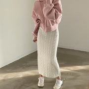 Solid Knitted Skirts For Womenew
