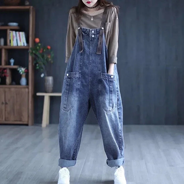 Casual Denim Overall Jumpsuit