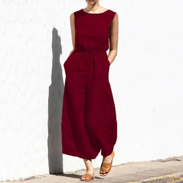Jumpsuits for Women  Summer Solid Sleeveless
