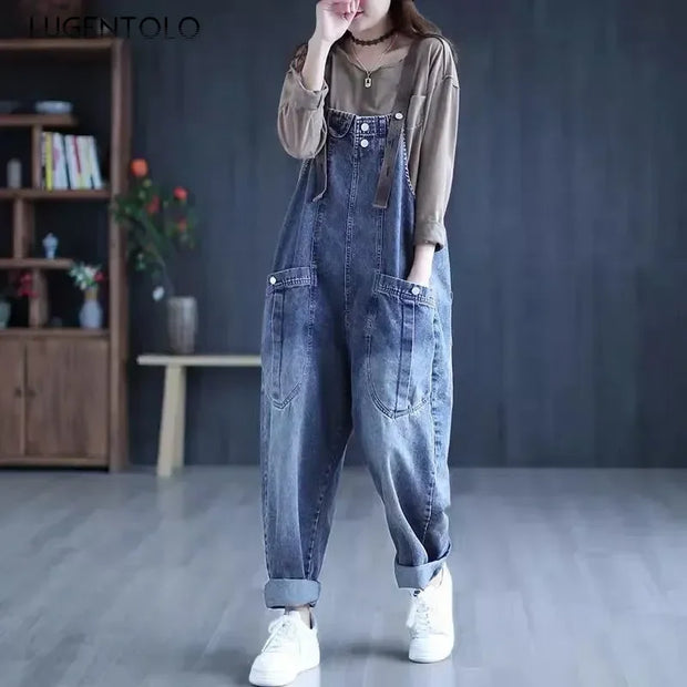 Casual Denim Overall Jumpsuit