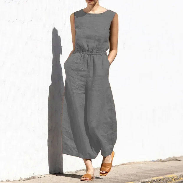 Jumpsuits for Women  Summer Solid Sleeveless