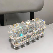 handmade Rhinestones Evening bag silver Crystal handmade Bags