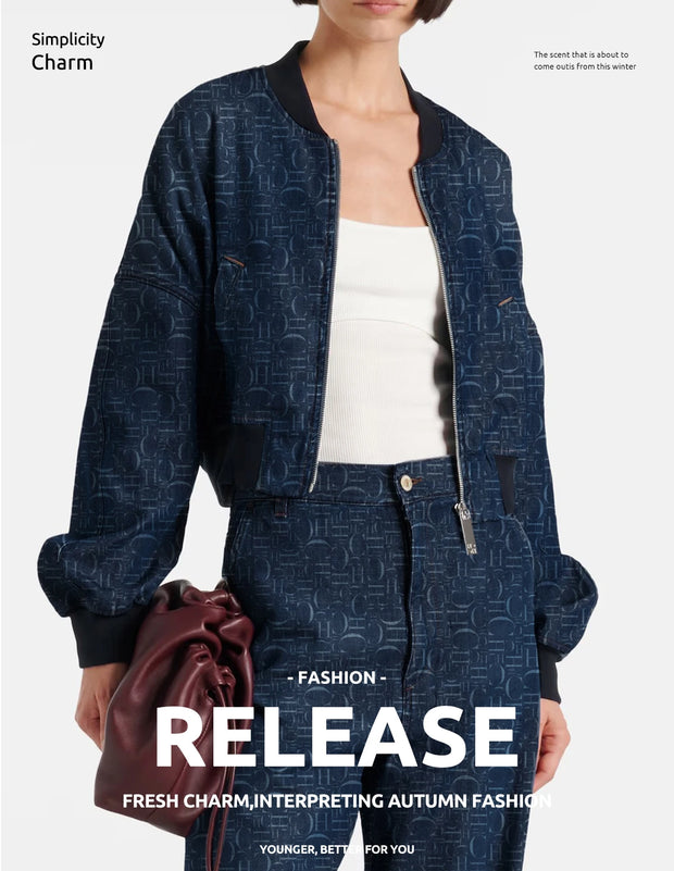 Women Pants Sets Denim Flared Trousers Fashion