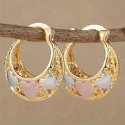 Golden Elegant Love Hoop Earrings