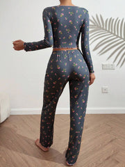 Cozy Bloom Printed Pajama Set