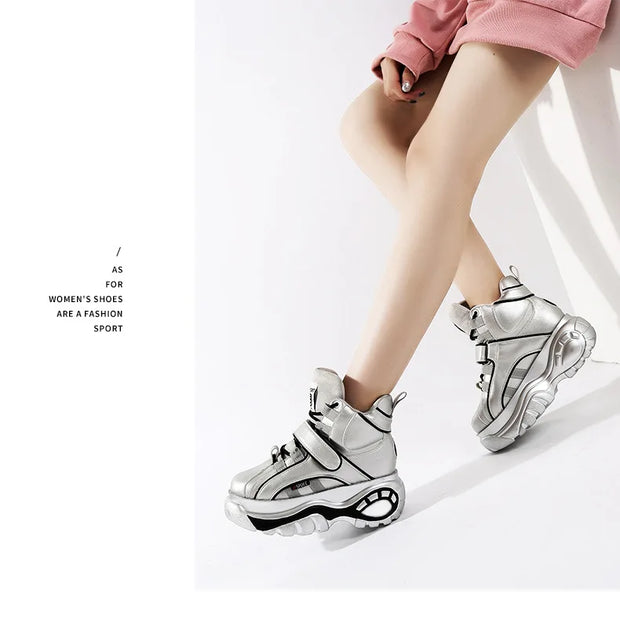 Chunky Platform Sneakers with Hidden Heel Lift