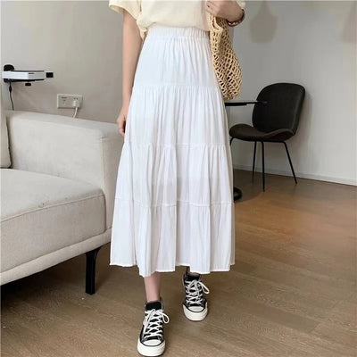 High-Waist Pleated Maxi Skirt