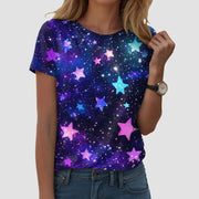 Galaxy Print Casual T-Shirt