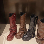 Retro High Western Boots - Bold Streetwear Look