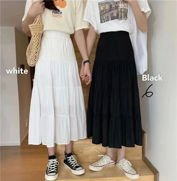 High-Waist Pleated Maxi Skirt