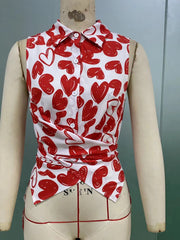 Ruffle Short Sleeve Blouse Top