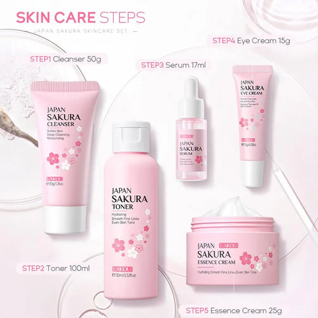 Sakura Skincare Essentials Set - Travel or Gift Pack