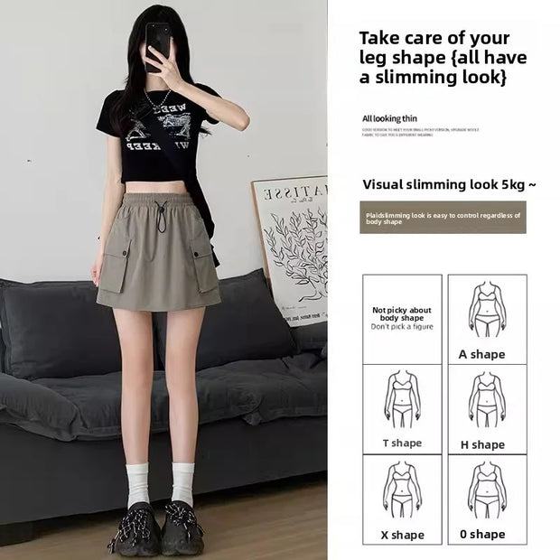 Women's Fall/Summer Short Skirts: High-Waisted, Loose, Slimming, and Versatile Workwear-Style Skirts