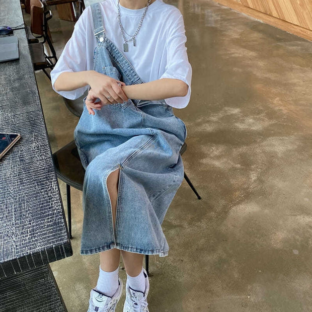 Spring Summer Denim Overall Dress Women