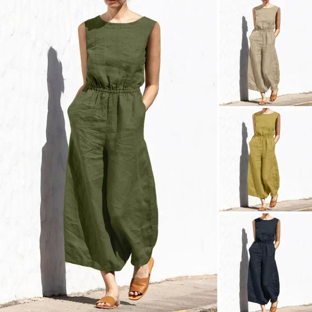 Jumpsuits for Women  Summer Solid Sleeveless