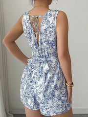 Floral Print Casual Romper