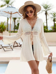 Boho Crochet Long-Sleeve Cover-Up