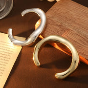 Sculpted Wave Cuff Bracelet - Modern Statement Jewelry