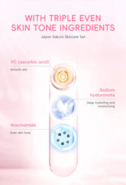 3pcs/set Sakura Skin Care Sets Face Cream Serum Eye Cream Face