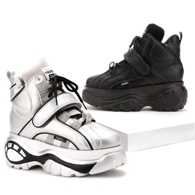 Chunky Platform Sneakers with Hidden Heel Lift