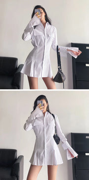 Cotton Shirt Dress Blouse