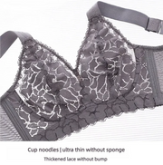 Underwear for women in summer, big chest, small gathering, anti sagging, no steel ring, fat, mm ultra-thin plus size text bra