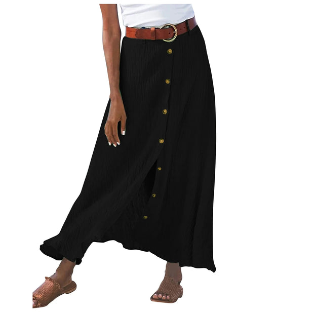 Casual Chic Button-Down Midi Skirt