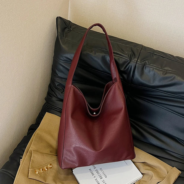 Classic Bucket Shoulder Bag - Large Capacity Everyday Tote