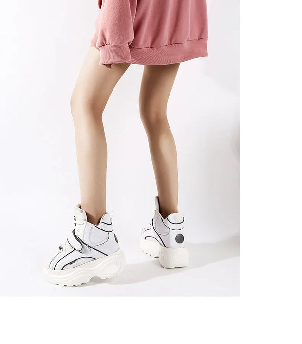 Chunky Platform Sneakers with Hidden Heel Lift