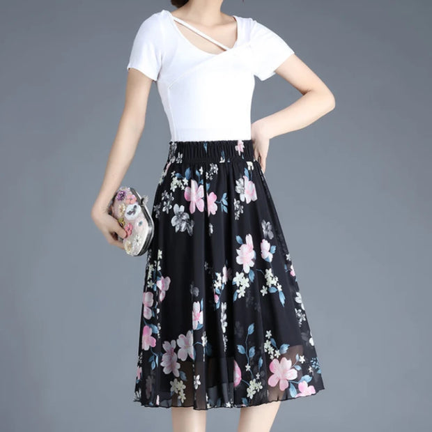Chiffon Midi Skirts - Elegant Flowing Style