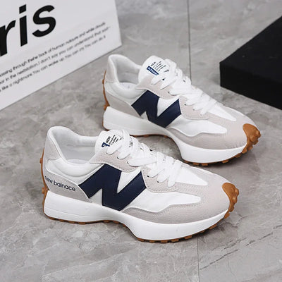 Trendy Luxe Running Sneakers - Neutral Tones