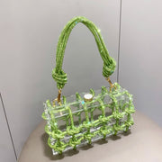 handmade Rhinestones Evening bag silver Crystal handmade Bags