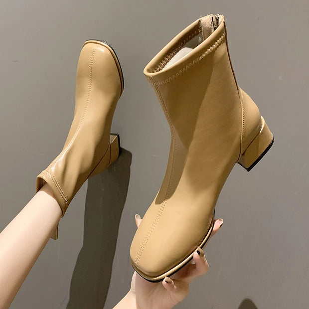 Modern Block Heel Boots - Autumn/Winter
