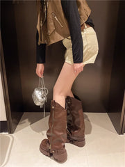 Retro High Western Boots - Bold Streetwear Look