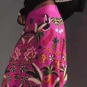 Streetwear Ladies Vintage Floral Skirt