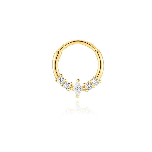 Sterling Silver Zircon Nose Ring - Elegant 925 Hoop