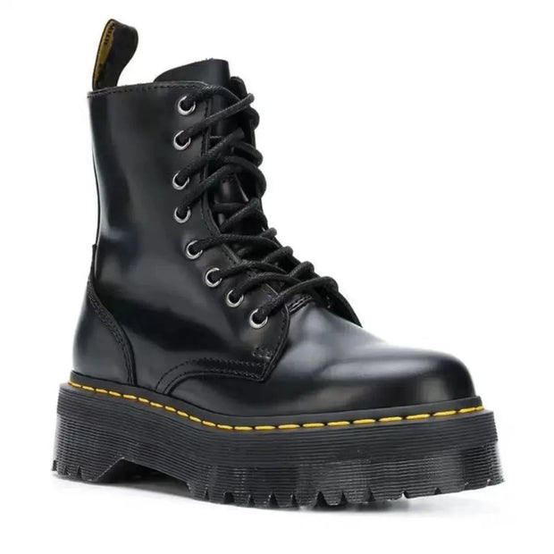 Women Boots Goth Casual Shoes Woman Leather Chelsea Classic Motorcycle Female Goth Shoes High Platform Boots Women Botas Mujer