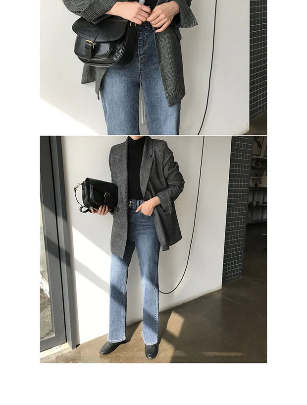 Timeless Checkered Winter Blazer
