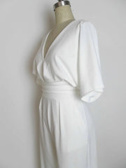 Elegant Wide-Leg V-Neck Jumpsuit