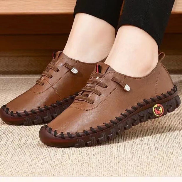 Comfort Leather Walking Sneakers - Everyday Wear