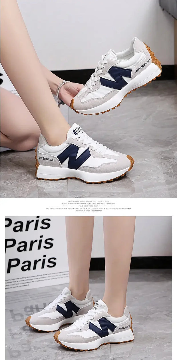 Trendy Luxe Running Sneakers - Neutral Tones