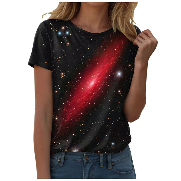 Galaxy Print Casual T-Shirt