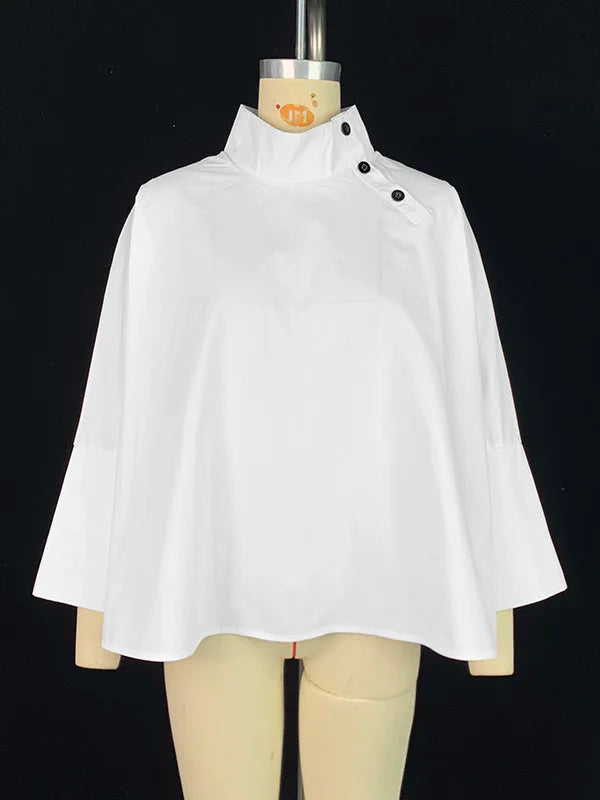 Oversized White Button-up Blouse Top
