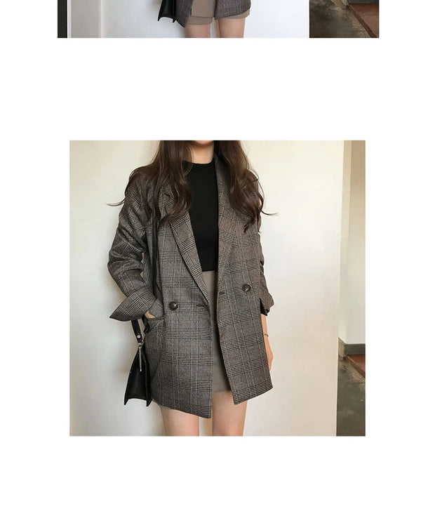 Timeless Checkered Winter Blazer
