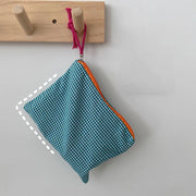 New Women Plaid Makeup Bag Large Capacity Cotton Zipper Pouch Purse Travel Clutch Makeup Bag Cosmetic Zipper Necessarie Feminina